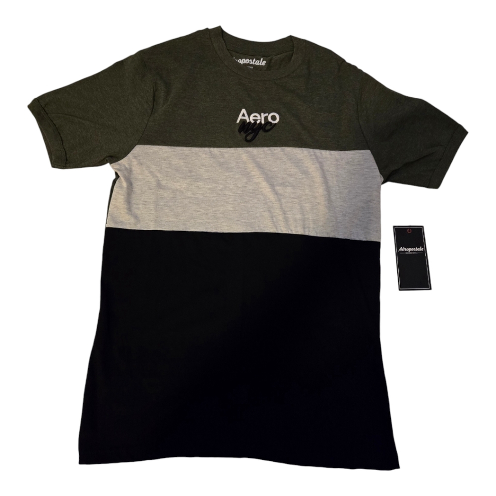 Men's t shirt AEROPOSTALE Rifflegreen/grey/black   Small